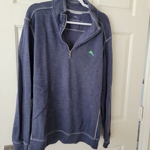 Tommy Bahama Men's Blue Quarter-Zip Sweater